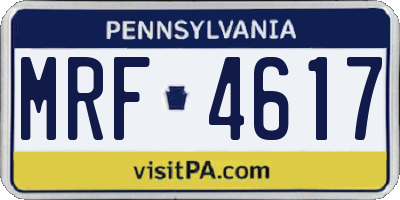 PA license plate MRF4617