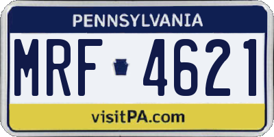 PA license plate MRF4621