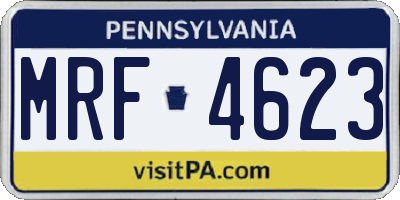 PA license plate MRF4623