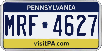 PA license plate MRF4627