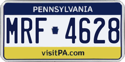 PA license plate MRF4628