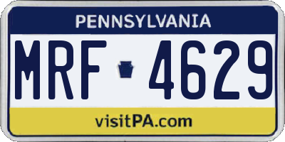 PA license plate MRF4629