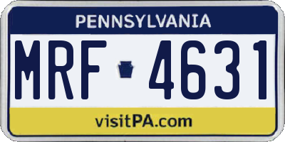 PA license plate MRF4631