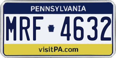 PA license plate MRF4632