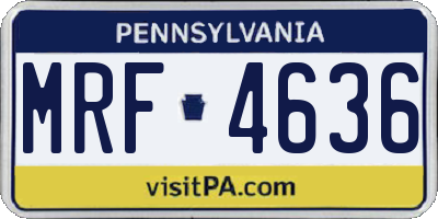 PA license plate MRF4636