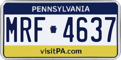 PA license plate MRF4637