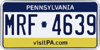 PA license plate MRF4639