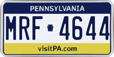 PA license plate MRF4644
