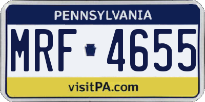 PA license plate MRF4655