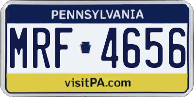 PA license plate MRF4656