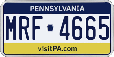 PA license plate MRF4665