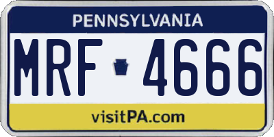 PA license plate MRF4666