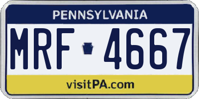 PA license plate MRF4667