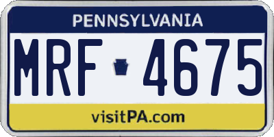 PA license plate MRF4675