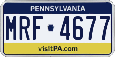PA license plate MRF4677