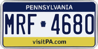 PA license plate MRF4680
