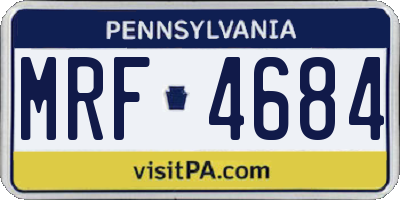 PA license plate MRF4684
