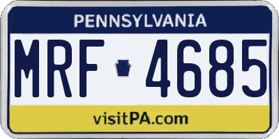 PA license plate MRF4685