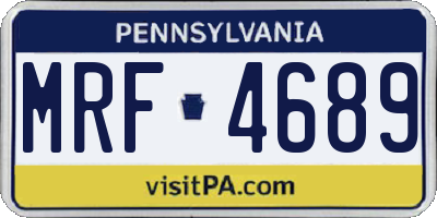 PA license plate MRF4689