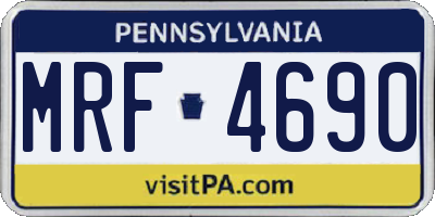 PA license plate MRF4690