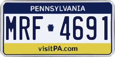 PA license plate MRF4691