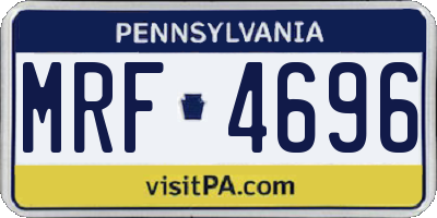 PA license plate MRF4696