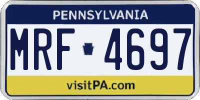 PA license plate MRF4697