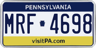 PA license plate MRF4698