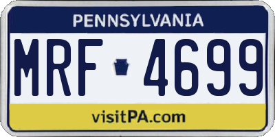 PA license plate MRF4699
