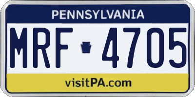 PA license plate MRF4705