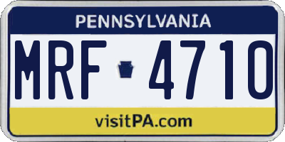 PA license plate MRF4710