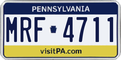 PA license plate MRF4711