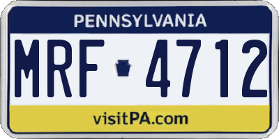 PA license plate MRF4712