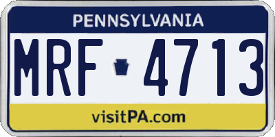 PA license plate MRF4713