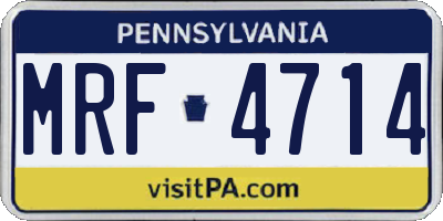 PA license plate MRF4714