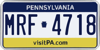 PA license plate MRF4718