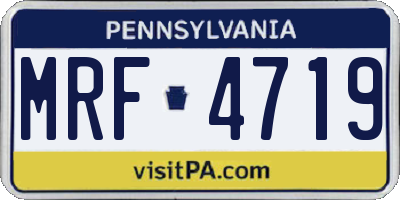 PA license plate MRF4719