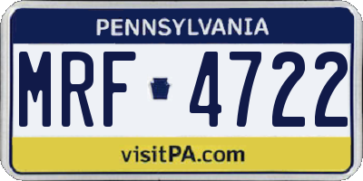 PA license plate MRF4722