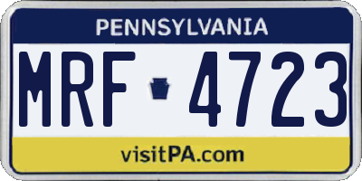 PA license plate MRF4723