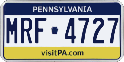 PA license plate MRF4727