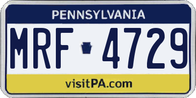 PA license plate MRF4729
