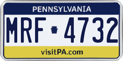 PA license plate MRF4732