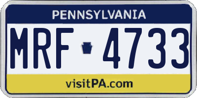 PA license plate MRF4733