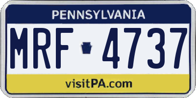 PA license plate MRF4737