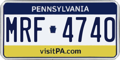 PA license plate MRF4740