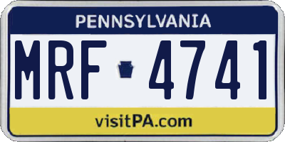 PA license plate MRF4741