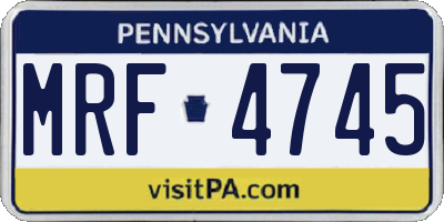 PA license plate MRF4745