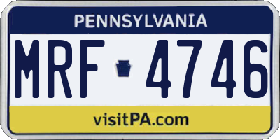 PA license plate MRF4746