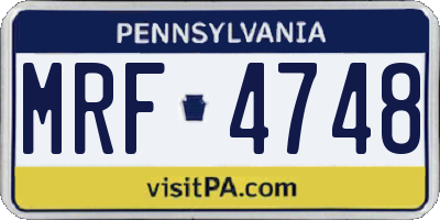 PA license plate MRF4748