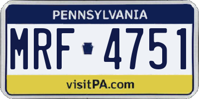 PA license plate MRF4751